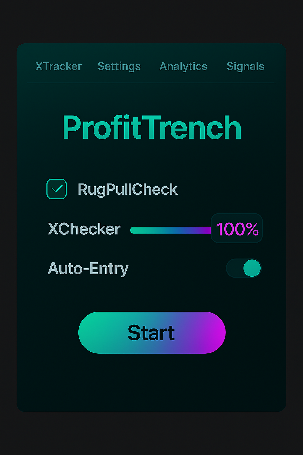 ProfitTrench Main Application Interface